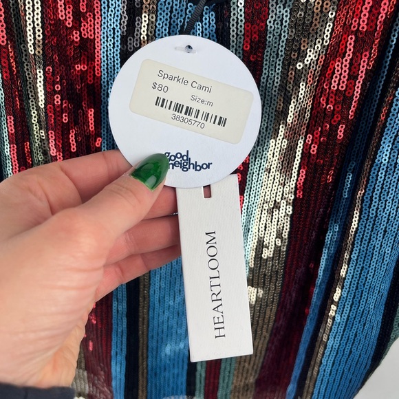 NWT Heartloom Sequin Striped Camisole - Picture 5 of 6